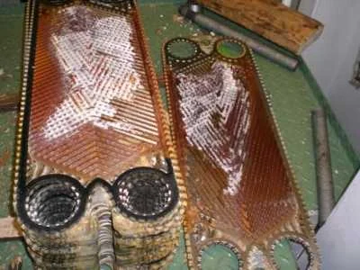 calcified heat exchange plates