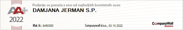 Bonitetna ocena AA+ 2022, Damjana Jerman s.p., CompanyWall