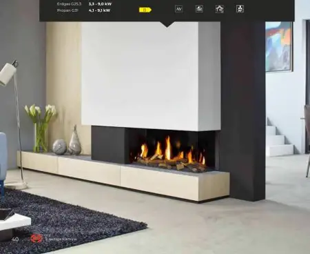 Metro 100XT/2 Eco Wave – prikaz iz kataloga SPARTHERM kamini in DRU plinski kamini