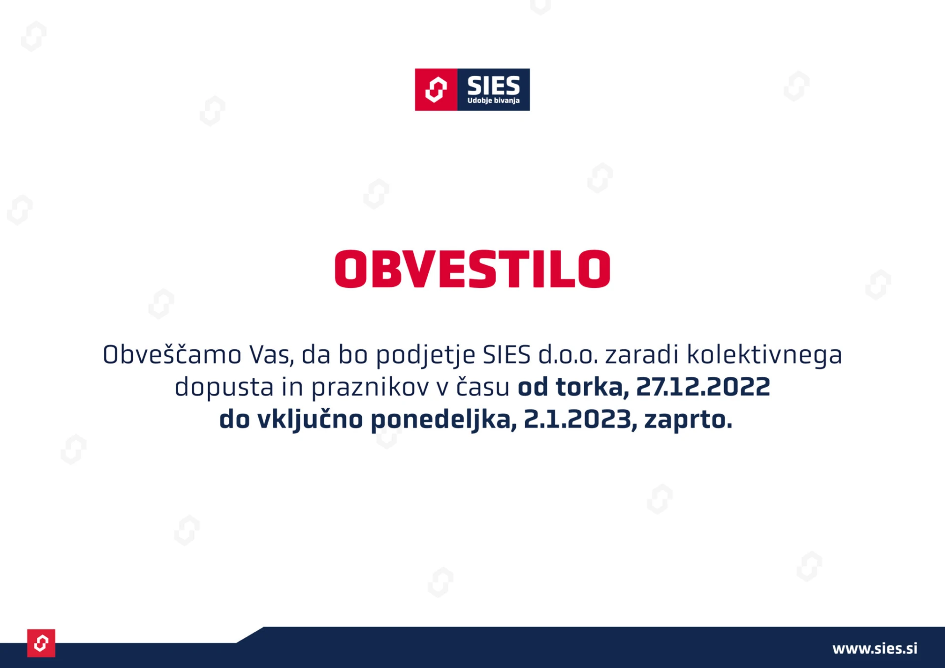 OBVESTILO