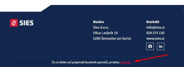 Odjava iz obveščanja