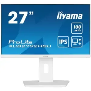 Monitor Iiyama 68,6 cm (27,0") XUB2792HSU-W6 1920x1080 100Hz IPS 0,4ms HDMI DisplayPort 4xUSB3.2 Pivot Zvočniki  sRGB99% FreeSync ProLite bele barve