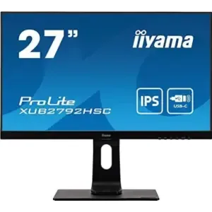 Monitor Iiyama 68,6 cm (27,0") XUB2792HSC-B1 1920x1080 75Hz IPS 4ms HDMI DisplayPort USB-C 65W 2xUSB3.0 Zvočniki sRGB99%