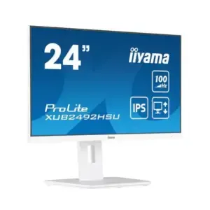 Monitor Iiyama 60,5 cm (23,8") XUB2492HSU-W6 1920x1080 100Hz IPS 0,4ms HDMI DisplayPort 4xUSB3,2 Pivot Zvočniki sRGB99% ProLite bele barve