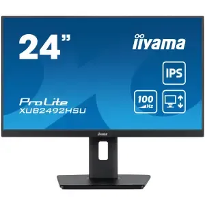 Monitor Iiyama 60,5 cm (23,8") XUB2492HSU-B6A 1920x1080 100Hz IPS 0,4ms HDMI DisplayPort 4xUSB3.2 Pivot Zvočniki 2H sRGB99% ProLite