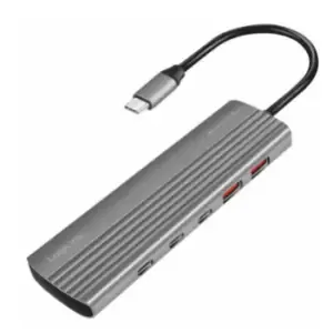 HUB USB-C => 2xUSB3.2 Gen2 tip A in 8xUSB-C3.2 Gen2 PD3.0 100W 10Gbps 20cm ALU ohišje space gray Logilink (UA0415)