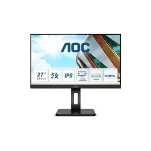 Monitor AOC 68,6 cm (27,0") U27P2CA 3840x2160 IPS 4ms 2xHDMI2.0 DisplayPort USB-C 65W 4xUSB3.2 Pivot 3H sRGB112%
