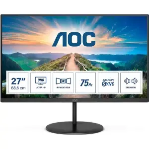 Monitor AOC 68,6 cm (27,0") U27V4EA 3840x2160 75Hz IPS 4ms 2xHDMI DisplayPort Zvočniki 3H sRGB112%