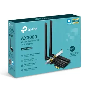 Brezžični mrežni adapter PCIe TP-Link WiFi6 802.11ax AX3000 2402Mbit/s Dualband 2x antena BT 5.0 (Archer TX50E)