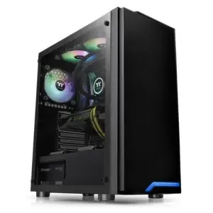 Ohišje Thermaltake H100 TG MidiATX - črna