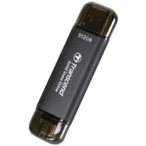 Prenosni disk SSD 512GB USB-C/A Transcend 310C 1050/950MB/s - črna (TS512GESD310C)