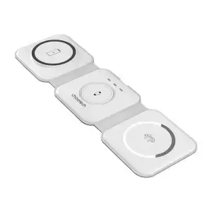 Polnilna postaja za brezžično polnjenje 3v1 15W bela Choetech (T588-F)