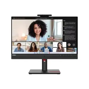 Monitor Lenovo 60,5 cm (23,8") T24mv-30 1920x1080 konferenca 75Hz IPS 4ms HDMI DisplayPort USB-C 90W DP-Out 4xUSB3.2 Pivot Kamera IR Zvočniki 2x5W sRGB99% RJ45 ThinkVision Kamera IR