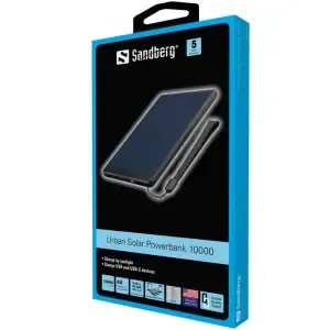 Prenosna baterija Sandberg Urban Solar Powerbank 10000