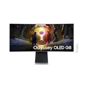 Monitor Samsung 86,4 cm (34,0") S34DG850SU 3440x1440 Curved Gaming Tizen 175Hz OLED 0,03ms 2xHDMI DisplayPort 2xUSB3.0 HAS Zvočniki 2x10W  DCI-P3-99% FreeSync Premium PRO BT WiFi HDR10+ Odyssey OLED G8