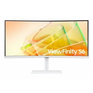 Monitor Samsung 86,4 cm (34,0") S34C650TAU 3440x1440 Curved 100Hz VA 5ms HDMI DisplayPort 2xThunderbolt4 90W 3xUSB HAS Zvočniki 2x5W  FreeSync RJ45 KVM HDR10 ViewFinity S6 Bele barve