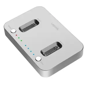 Čitalec diskov USB-C 3.2 Gen2 => 2x M Key 2230/2242/2260/2280 8TB/vhod Logilink Docking Station srebrna (QP0033)
