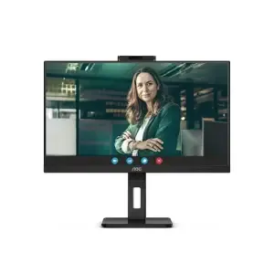 Monitor AOC 68,6 cm (27,0") Q27P3CW 2560x1440 konferenca 75Hz IPS 4ms 2xHDMI DisplayPort USB-C 65W 4xUSB3.2 Pivot Kamera Zvočniki 2x5W 3H AdaptiveSync RJ45 ProLine