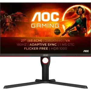 Monitor AOC 68,6 cm (27,0") Q27G3XMN 2560x1440 Gaming 180Hz VA MiniLED 1ms HDMI DisplayPort Pivot 2H sRGB134% HDR1000 Delta E<2 calibration