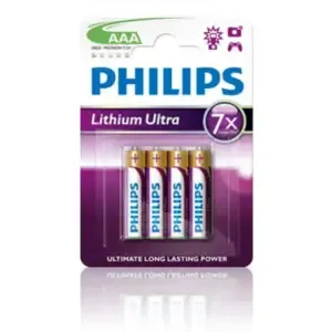 Baterijski vložek Philips 1,5V AAA/LR3 4 kos Philips Lithium Ultra (FR6LB4A/10)