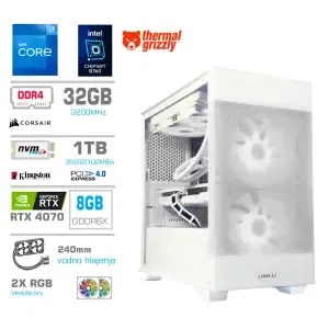 Računalnik MEGA MT S7X i7-12700K/RTX4070/32GB/1TB-4.0/750W/Brez OS/bela RGB + Estetski napajalni kabli [Črna / Bela]