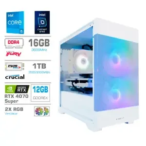 Računalnik MEGA MT S7X GAMER i5-14600KF/RTX4070 Super/16GB/1TB/750W/Brez OS/bela RGB