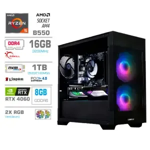 Računalnik MEGA MT S7X R5-5600G/RTX4060/16GB/1TB-4.0/750W/Brez OS/črna RGB