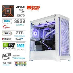 Računalnik MEGA TWR S11 R7-7800X3D/RTX5080/32GB-DDR5/2TB-4.0/1050W/Brez OS/bela RGB + Estetski napajalni kabli [Vijola / Bela]