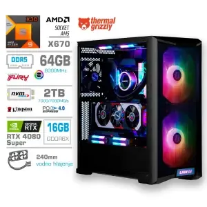 Računalnik MEGA TWR S10 R9-7900X3D/RTX4080 Super/64GB-DDR5/2TB-4.0/1000W/Brez OS/črna RGB