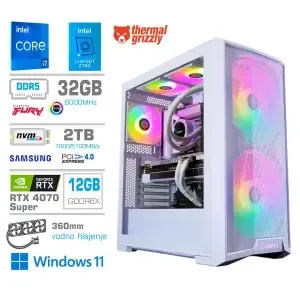 Računalnik MEGA TWR S10 i7-14700K/RTX4070 Super/32GB-DDR5/2TB-4.0/1000W/Win11Home/bela RGB