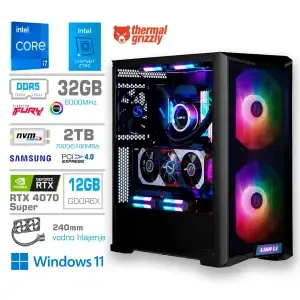 Računalnik MEGA TWR S10 i7-14700K/RTX4070 Super/32GB-DDR5/2TB-4.0/1000W/Win11Home/črna RGB