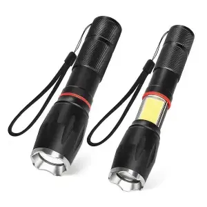 Ročna svetilka taktična 10W z nočno lučko črna Platinet (PAF10W)