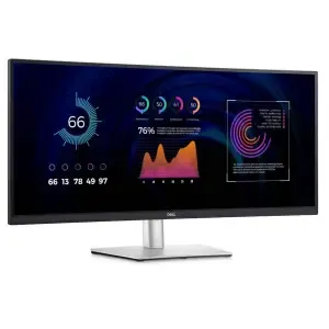 Monitor Dell 86,4 cm (34,0") P3424WE 3440x1440 Curved IPS 5ms HDMI DisplayPort USB-C 90W 4xUSB3.2 HAS 3H sRGB99% RJ45 KVM edlight ozadja