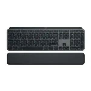 Tipkovnica Bluetooth + USB Logitech MX Keys S Plus US international | SLO gravura črna LED osvetlitev + naslon za zapestje (920-011589)