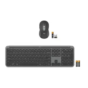 Tipkovnica in miš Logitech brezžična + Bluetooth Signature Slim Combo MK950 US international grafitna Bolt USB reciever SLO gravura (920-012490)