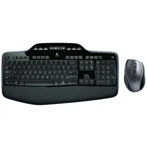 Tipkovnica in miš Logitech brezžična desktop MK710 US international črna Unyfiying SLO gravura (920-002440)