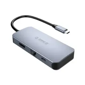 Priklopna postaja USB-C => 3x USB 3.0 tip A 1x HDMI 4K@30Hz 1x RJ45 1x USB-C PD 100W Orico (MC-U602P-GY-BP)