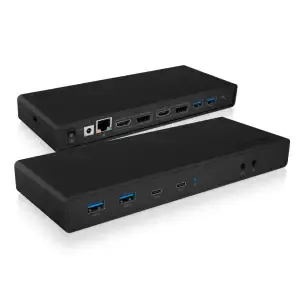 Priklopna postaja USB-C => 4x USB 3.0 2x USB-C ETH LAN 2x HDMI 2x DisplayPort Cardreader Audio ICYBOX + 100W napajlnik priložen