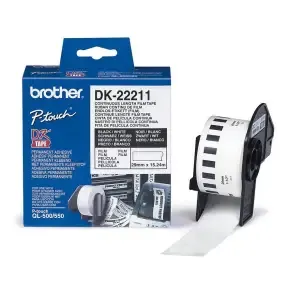 Nalepke za tiskalnik Brother DK22211 neskončne nalepke - film bel 29mm x 15,24m