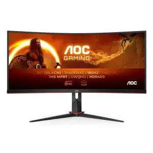 Monitor AOC 86,4 cm (34,0") CU34G2XP 3440x1440 Curved Gaming 180Hz VA 1ms 2xHDMI 2xDisplayPort 2xUSB HAS Zvočniki  3H sRGB126,5% AdaptiveSync HDR400