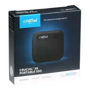Crucial Portable SSD X6 2TB Schwarz Externe Solid-State-Drive, USB 3.2 Gen 2 Typ-C