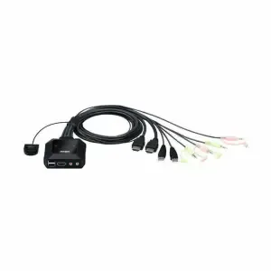 Podatkovni preklopnik Aten AUTO 2:1 4K HDMI/USB/AVDIO s kabli CS22H Aten