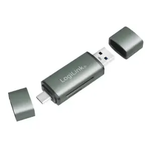 Zunanji čitalec kartic LogiLink USB 3.2 Gen1 za SD microSD srebrn (CR0043)