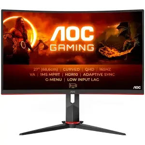 Monitor AOC 68,6 cm (27,0") CQ27G2S 2560x1440 Curved Gaming 165Hz VA 1ms 2xHDMI DisplayPort HAS 3H sRGB121% AdaptiveSync HDR10