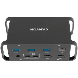 Priklopna postaja USB-C => Canyon 2xHDMI 2xUSB3.0 2xUSB2.0 4xUSB-C čitalec kartic SD/microSD (CNS-HDS95ST)