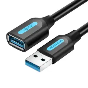 Kabel USB 3.0 A => A 0,50m - podaljšek Vention črn (CBHBD)