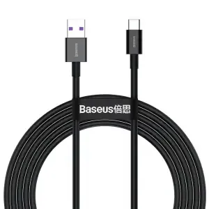 Kabel USB-C => USB-A 2.0 tekstil ovoj 2,00m 11V/6A 66W QC3 Superior Series Baseus črn (CATYS-A01)