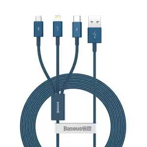 Kabel USB A => B micro / USB-C / Lightning 3.5A 1.2m Baseus 3v1 - moder (CAMLTYS-03)
