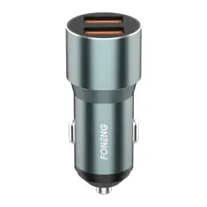 Avto polnilec 12V/24V => 2xUSB-A 36W QC3.0 Foneng (C19 Silver)Car charger Foneng C19 36W (silver)
