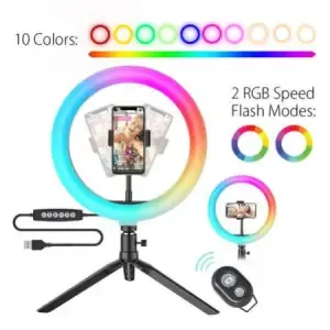 Selfie LED svetlobni obroč Blitzwolf za pametni telefon s stojalom (BW-SL5)